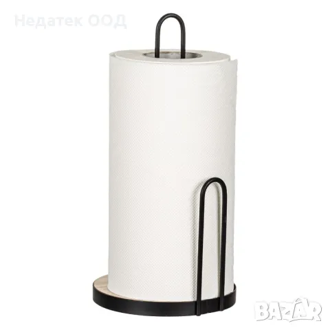 Поставка за кухненска ролка, С ограничител, Черна, 15x30см, снимка 2 - Други - 49111204