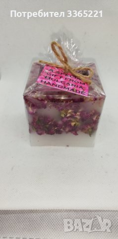 Свещ Роза куб , снимка 2 - Ръчно изработени сувенири - 40303512