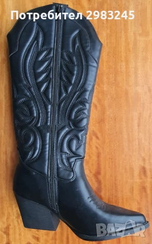 Дамски черни ботуши , снимка 5 - Дамски ботуши - 52702302