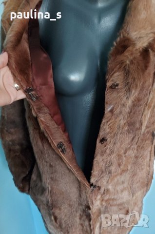 Винтидж / Ретро палто от естествена кожа с косъм , снимка 4 - Палта, манта - 44411871