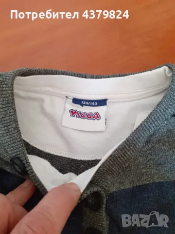 Нов детски немски плетен пуловер, р.134/140, 100% памук.. , снимка 3 - Детски анцузи и суичери - 49021308