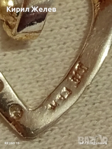 Сребърно колие във формата на сърце с кристали ювелирна изработка 37659, снимка 9 - Колиета, медальони, синджири - 52686820