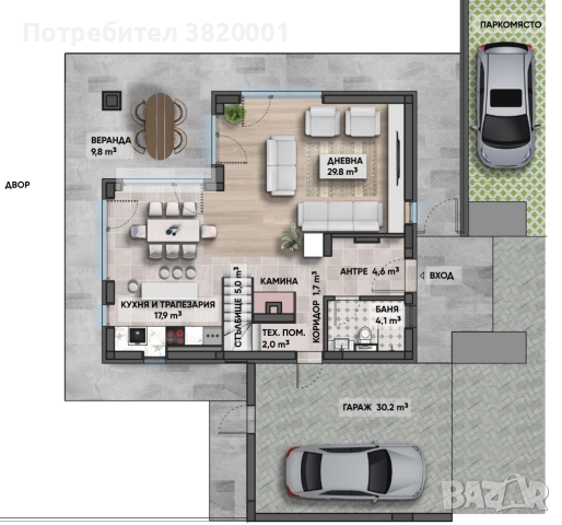 Двуетажна къща с три спални в затворен комплекс с. Близнаци, снимка 2 - Къщи - 52478266