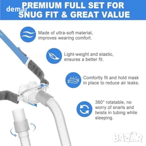 Комплект назални възглавнички BlessEase за CPAP AirFit P10 с 3 размера, снимка 3 - Медицински консумативи - 55829699