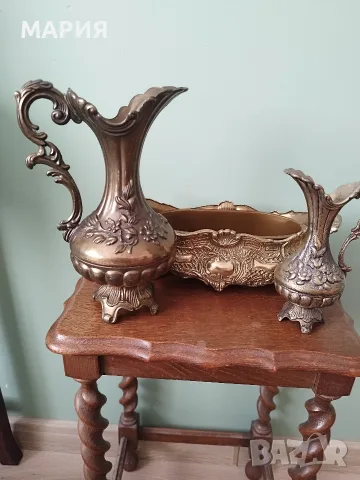 Старинна месингова жардиниера / кашпа в стил Louis XV, снимка 8 - Антикварни и старинни предмети - 55966108