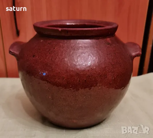 стар глинен съд - гърне с вместимост 3 литра, снимка 1