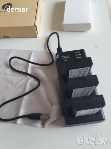 FirstPower LP-E10 комплект от 3 батерии и тройно зарядно устройство за Canon EOS, снимка 9 - Батерии, зарядни - 51182770