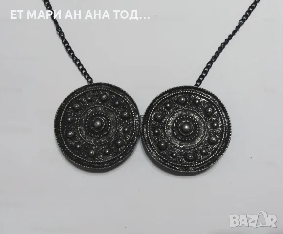 Колие пафти в цвят графит