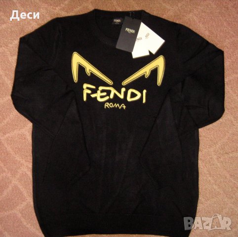Fendi мъжки пуловер черен нов с етикет, снимка 6 - Пуловери - 34096800