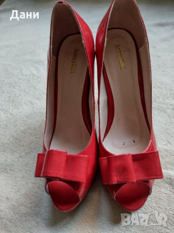 Дамски обувки на ток .Червен лак Honey GIRL, снимка 4 - Сандали - 34349282