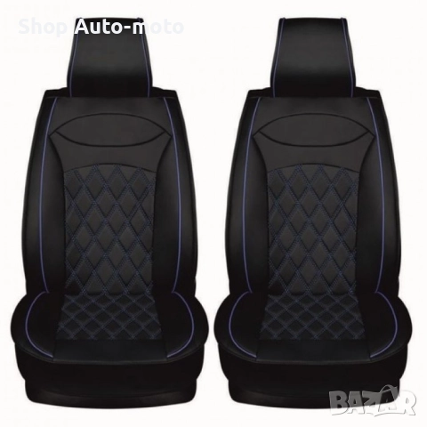 Универсална тапицерия за кола Automat – 5 части, еко кожа с син конец, снимка 3 - Аксесоари и консумативи - 51729539