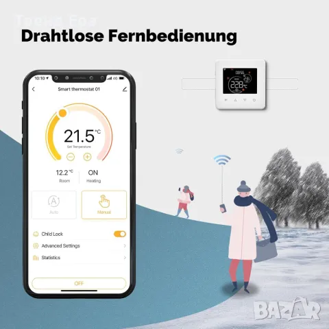 MOES WiFi термостат за водно подово отопление 3А, снимка 5 - Друга електроника - 48778433