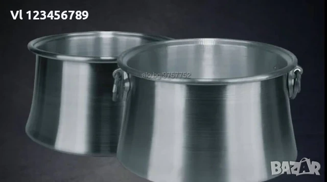 Бакър.Алуминиев /Арабски/ алуминиев казан с капак 115 л. /104 л; 128 л/ джамийски, снимка 2 - Съдове за готвене - 53824747