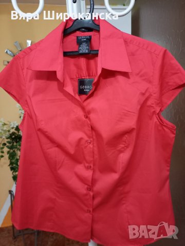Червена нова дамска риза за едра дама на фирма GEORGE, снимка 1 - Ризи - 40604542