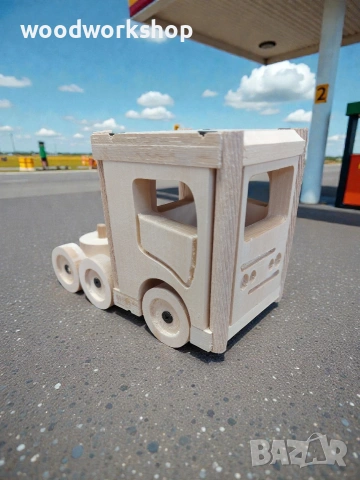 Дървена играчка, направи си сам играчка, ТИР от дърво. играчка за сглобяване , снимка 3 - Образователни игри - 53614613