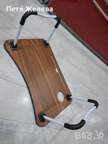Сгъваема дървена МДФ масичка за легло, снимка 2 - Маси - 53650009