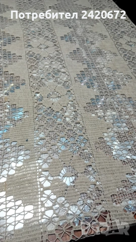 ръчно плетена покривка, снимка 6 - Покривки за маси - 53860985