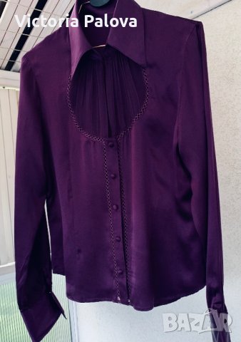 Ефектна риза/блуза кралска коприна, снимка 3 - Ризи - 40450830