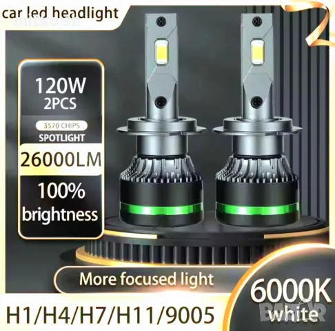 H1,H4,H7,H8 Led автомобилни крушки, снимка 3 - Аксесоари и консумативи - 49578658