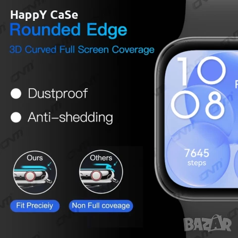 Huawei Watch Fit 4 / 4 Pro / Fit 3 / 5D Извит протектор за цял екран, снимка 8 - Смарт гривни - 45839567