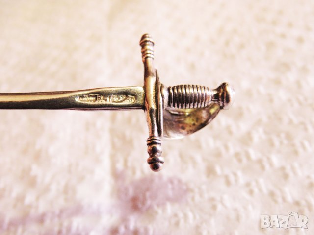 Старинна сребърна брошка, сребърна игла, Шпага за ценители и колекционери сребро