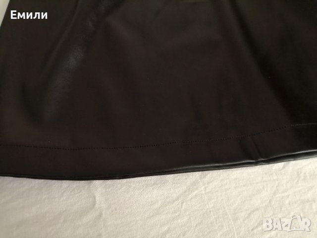 Дамска къса кожена пола с висока талия и колан р-р 34 и 38 (XS и M), снимка 6 - Поли - 42158753