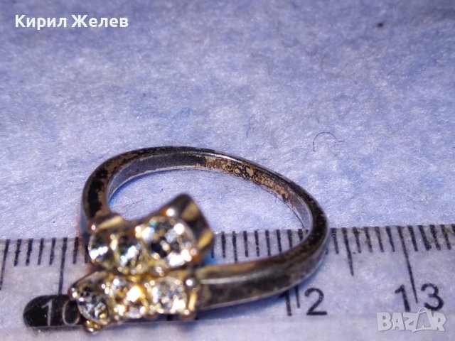 СРЕБЪРЕН или ПОСРЕБРЕН СКЪПОЦЕНЕН РЕТРО АР НУВО ПРЪСТЕН с ИСКРЯЩИ ЦИРКОНИ и ЩЕМПЕЛ на МАЙСТОРА 30606, снимка 10 - Антикварни и старинни предмети - 40757285