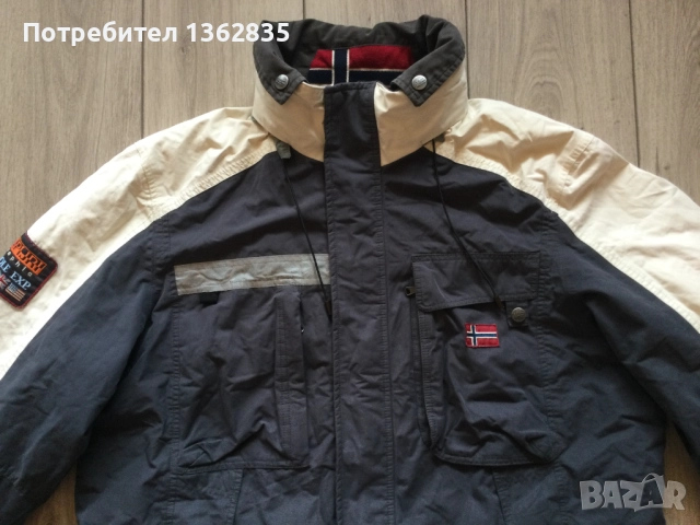 оригинално сиво зимно ски / сноуборд яке NAPAPIJRI размер XL от Италия, снимка 3 - Якета - 51603215