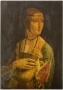 Картина, Леонардо, Винчи, Дама, хермелин, пано, стена , снимка 1