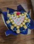 Букет от рози и бонбони., снимка 1 - Подаръци за жени - 44215396