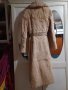 Дълго кожено палто - бежово с розово, снимка 5
