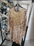 Златна рокля с пайети и сатенена панделка, снимка 4