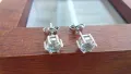 Сребърни обеци с естествен бял Топаз , снимка 3
