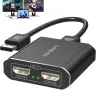 DGYBDFC 4K60Hz Displayport към двоен HDMI адаптер, DP 1.4 към 2х HDMI 2.0, снимка 1