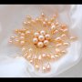 Изискана брошка  от естествени розови перли 