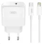 Зарядно/Адаптер 220V / XO-L136 PD 20W + Type-C - Lightning Кабел / Бял / Баркод : 456415, снимка 1