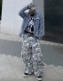 Ново мъжко карго дънково яке риза Street Style накъсан вид овърсайз деним памук ХЛ, снимка 6