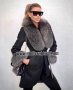 Дамско луксозно палто кашмир вълна и лисица код 82, снимка 1 - Палта, манта - 34521292