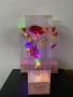 ВИСОКА 40СМ!Златна роза Golden Rose 24k Rainbow, LED Лента, Светеща, Кутия, снимка 6
