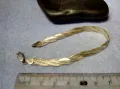 НЕЖНА ЛЕНТОВИДНА СРЕБЪРНА ГРИВНА СРЕБРО 925 MADE in ITALY с БЯЛА ПОЗЛАТА - ЧАСТ от КОМПЛЕКТ 50138, снимка 9