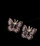 Сребърни обеци пеперуди,black and pink цирконии,колекция"Butterflies"/нови