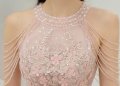 Розова бална рокля с цветя, снимка 6