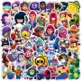 50 бр Брау Старс Brawl stars самозалепващи лепенки стикери за украса декор картонена торта ръчна изр, снимка 1