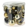 55 броя Комплект коледни топки, Златни и черни в 4 размера, снимка 1 - Други стоки за дома - 42672083