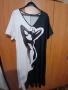 НОВА 3-4xl ЕФЕКТНА ДЪЛГА РОКЛЯ В ЧЕРНО И БЯЛО С ЖЕНСКО ТЯЛО, снимка 3