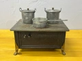 Антична миниатюрна детска печка с фурна – Wurtemberg, с аксесоари, снимка 4