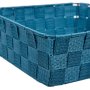 Плетена кошница за съхранение, Синя, 24x24x8.5cм, снимка 2