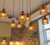 Модерна лампа с дървени ламели – 26 см, снимка 3