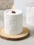 3D Цилиндър квадрати каре шах мат силиконов молд форма за моливник кашпа свещ свещник смола гипс, снимка 3