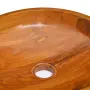 vidaXL Мивка, тиково дърво масив, Φ40x10 см, снимка 4
